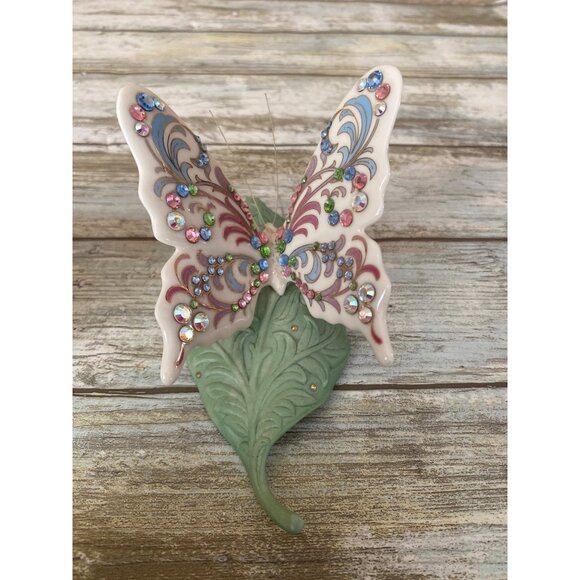 Lenox Gold Club Butterfly 2001 & Morning Dew Rhinestone Butterfly Figurines Lot - Picture 2 of 12